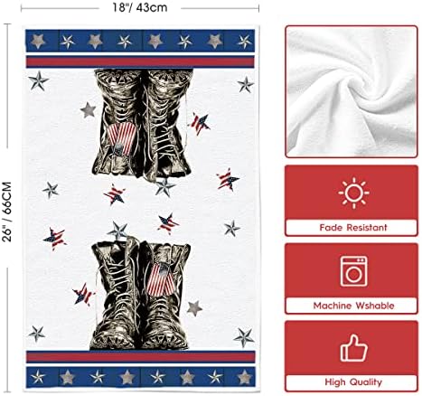Način rada američke zastave zvijezde prugaste Čizme 4. srpnja kuhinjski ručnici kuhinjski ručnici, 18.26 inča dekoracija