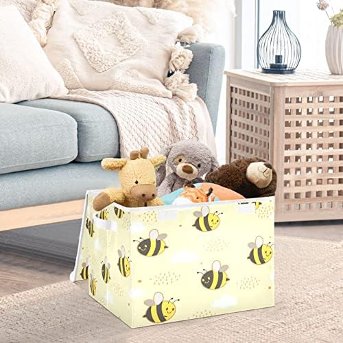 Krafig retro slatke pčele sklopive kutije za skladištenje velikih kockica košara Komaza košara s poklopcima s ormarima za