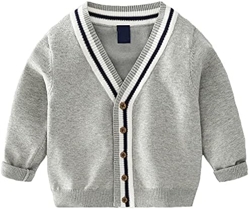 Dječaci s gumbama kardigan s V-izrezom pleteni džemper Toddler Classic casual dugi rukav, kaput od džempera s dugim odjećom