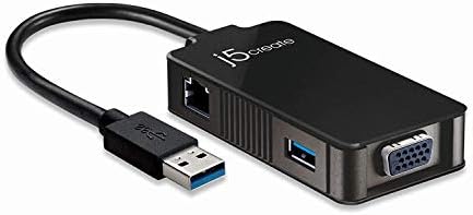 J5Create USB to VGA adapter- USB 3.0/2.0 i Gigabit Ethernet Multi Monitor zaslon Hub | Vanjski pretvarač grafičkih kartica