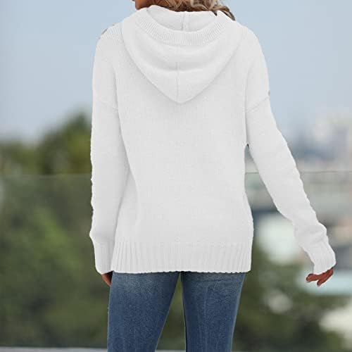 Ženski džemperi proljeće 2023. jesen i zimska čvrsta u boji džep s kapuljačom Topli džemper gornji kengur džemper