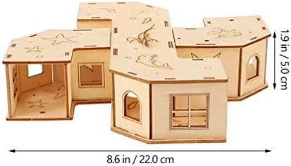 Tunel za hrčak patkaw tunela za istraživanje igračaka: 1 set drveni hrčak kuća s više komora igračke za spavanje gnijezdo