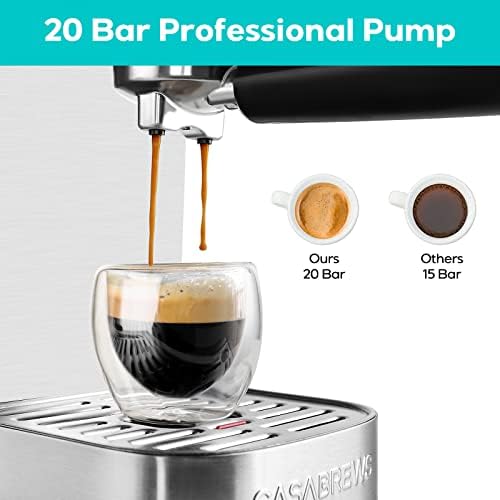 Espresso aparat za espresso od 20 bara, profesionalni aparat za kavu cappuccino latte s parnom pjenom za mlijeko, aparat