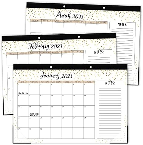 1 Zlatni kalendar s velikim stolom 2023-2024 kalendarski stolni jastučić, 1 magnetski tjedni planer obroka za suho brisanje