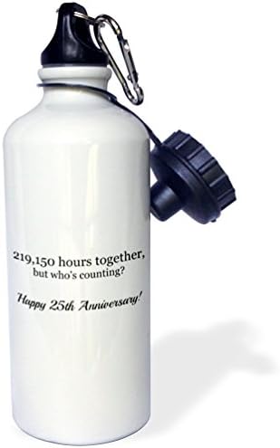 3Drose Sretna 25. godišnjica-219150 sati zajedno Sportska boca vode, 21 oz, bijela