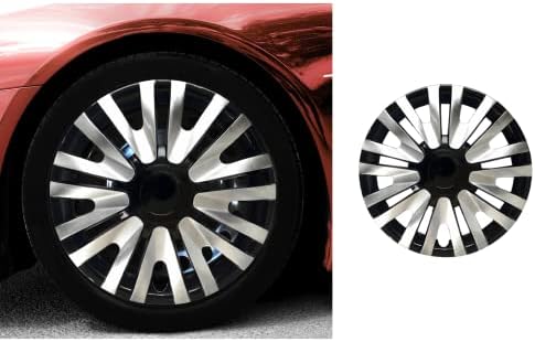 14 inčni pucanje na hubcaps kompatibilno s Toyota Corolla - set od 4 naplatka naplatka za 14 inčne kotače - crno -sive