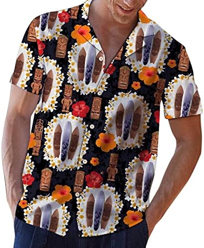 XXBR Havajske košulje za muške, 2022. Ljetni gumb kratkih rukava Down Shoots Tropical Ocean Print Majice casual plaže vrhu