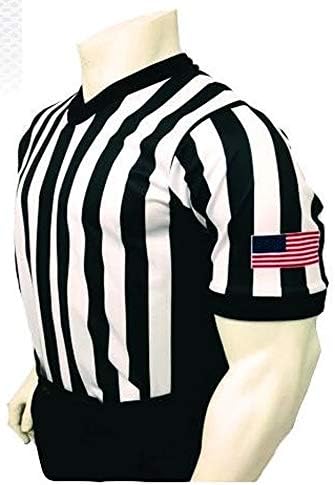 Smitty USA201-607 Muška košarka s košarkama V -izreza Flex Flex Majice sa bočnom pločom - s američkom zastavom - napravljena