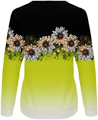 Nokmopo zip up hoodie žene modno modno povremeni tisak dugih rukava okrugli vrat pulover majice top bluza
