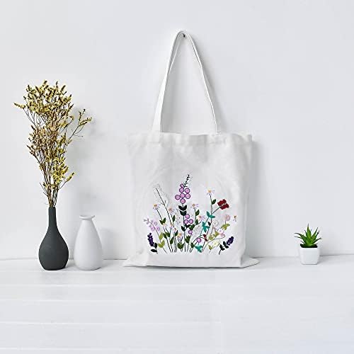 Miomao platna za vrećicu Starter komplet s uzorkom i uputama križni komplet za ubod Uključuje vrećicu za vez s uzorkom cvijeća,