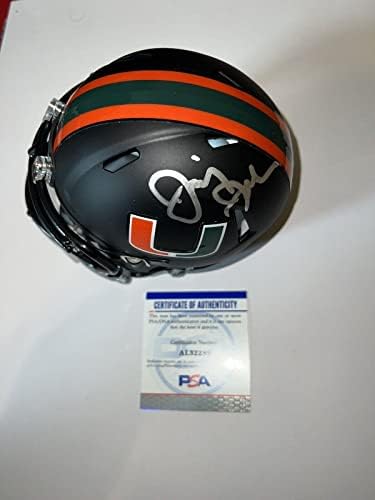 Jimmie Johnson potpisao je službeni ugovor o mini kacigama Sveučilišta u Miamiju-NFL Mini kacige s autogramima