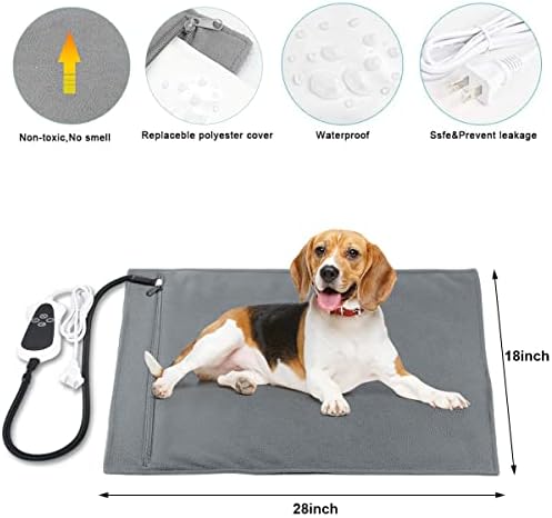 Riogoo jastučić za grijanje kućnih ljubimaca, nadograđeni električni pse mačka grijanje jastučića unutarnji vodootporni,