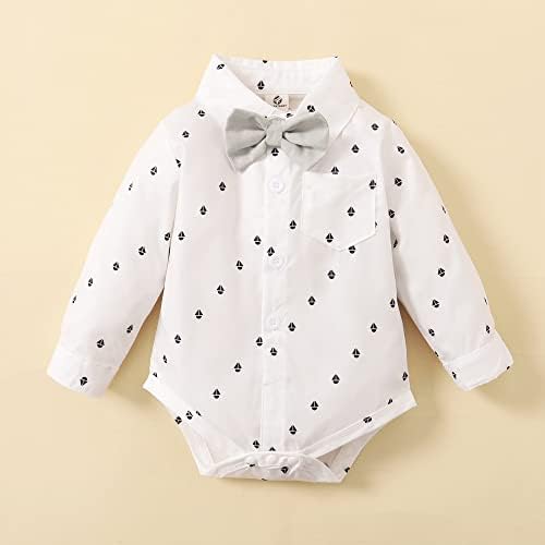 TalentBaby Boy Boy odjeća, odjeća za novorođenčad Gentleman Outfits 0-24 mjeseca, košulja za odijevanje + hlače za obustava