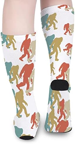 Bigfoot silueta retro pop art tiskana čarapa u boji atletski koljeno visoke čarape za žene muškarce
