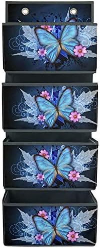 Kupibai leptir ispis preko ormara ormara, zidne viseće vrećice za odlaganje s 4 džepa za dječju spavaću sobu/vrata veliki